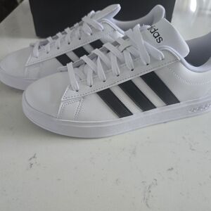 Adidas Classic White with Black Stripes Sneakers